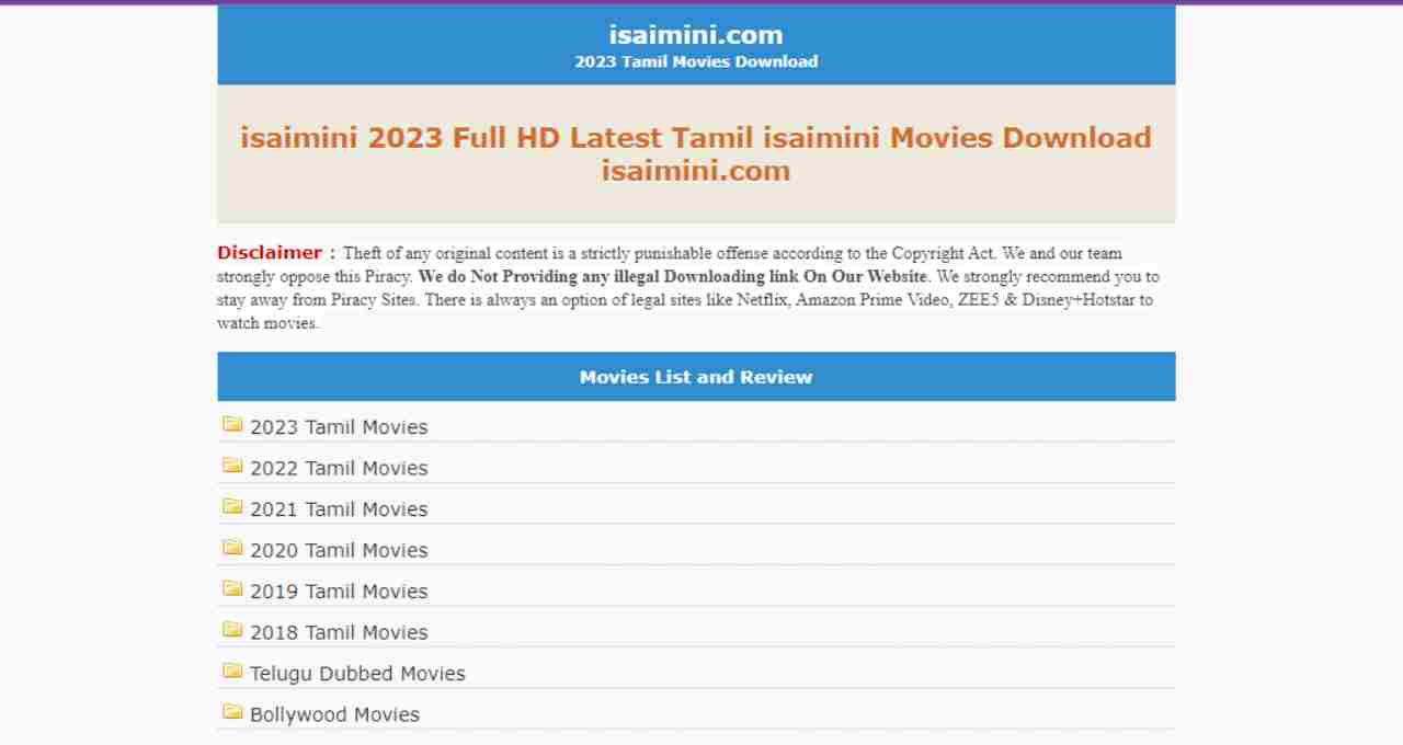 Tamilrockers Isaimini - Tamil HD Movies download Isaimini